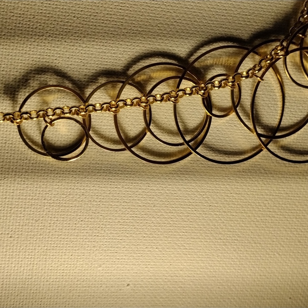 Beautiful Multiple Dangling Hoops Chain Necklace. - image 3